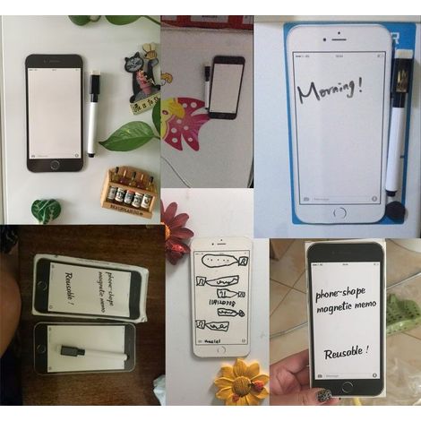 Magnete Iphone 6 Plus da frigo con sfondo bianco scrivibile con penna e cancelletto - Colore: Bianco (1/5)