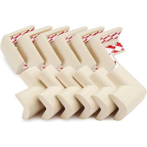 12 Pack Beige Soft Corner Protectors for Child, Furniture, Baby, Table and Baby Safety (1/5)