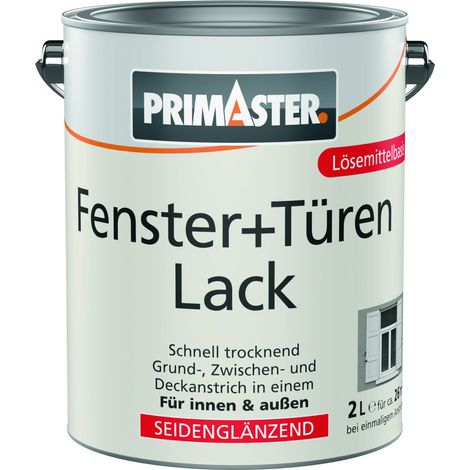 Primaster Fenster + Türenlack 2 L weiß seidenmatt Lack