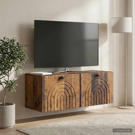 Wandmontierter TV-Schrank Altholz 78,5 x 31 x 30 cm (1/5)