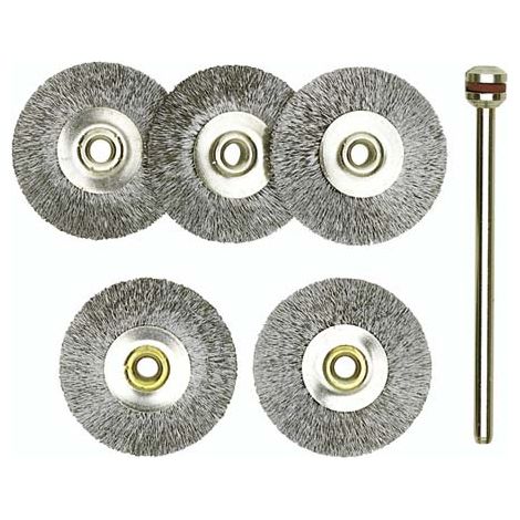 Proxxon - Radbürsten, Stahl, 22 mm, 5 Stück + 1 Träger - 28952 (1/2)