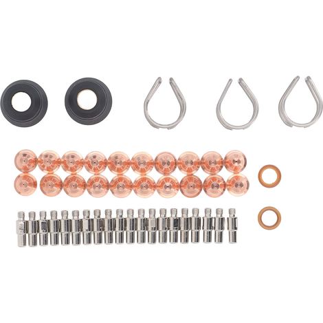 Kit 47 pièces pour chalumeau de découpe plasma, électrodes PR0010, buses PD0116-08, capuchon de protection, entretoise, guide, anneau de turbulence (1/5)