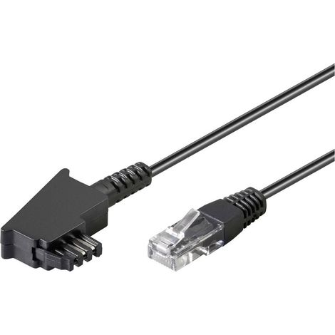 Cavo TAE-F per DSL/VDSL, conduttore di rame (CU), Spina TAE-F  Spina RJ45 (8P2C). Lunghezza del Cavo 3 m (1/4)