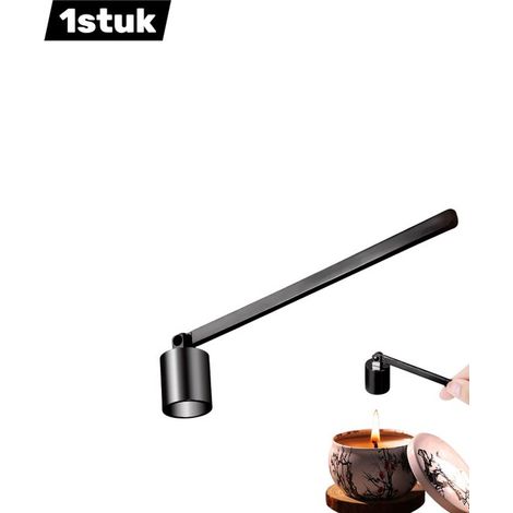 pièce - Éteignoir à bougie - Éteignoir à bougie en métal et coupe-mèche - Accessoire professionnel pour bougies d'ambiance - Cadeau pour amateur de bougies - Noir (1/5)