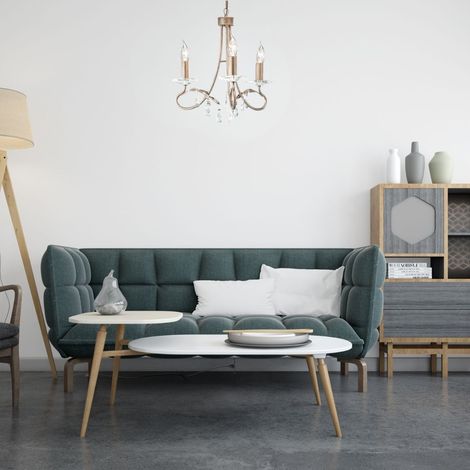 Elstead Christina - Lustre à 3 ampoules argenté, finition dorée, E14 (1/2)