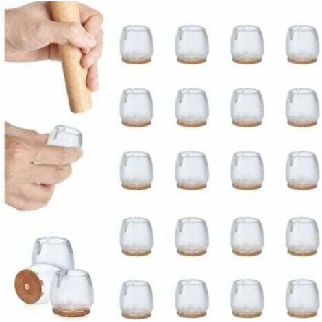 Lot de 32 protège-pieds de chaise, protège-pieds de chaise en silicone, couvre-pieds de chaise avec patins en feutre, protège-pieds de chaise en silicone pour éviter de rayer les sols.