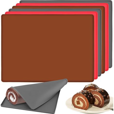 Silicone Baking Mats 30 x 40 cm – Set of 6 with Non-Stick Edge – Heat Resistant – for Oven, Microwave, Freezer (1/5)