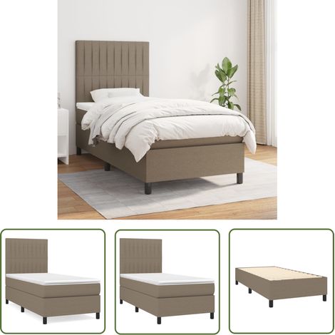 The Living Store Boxspringbett mit Matratze Taupe 100x200 cm Stoff - Boxspringbett - Doppelbett - Bettenrahmen - Schlafsofa - Liegefläche 100x200 Cm (1/5)