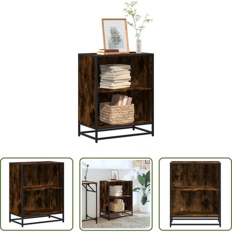 Bücherregal Metall -  Bücherregal Räuchereiche 60x35x76 cm Holzwerkstoff (1/5)
