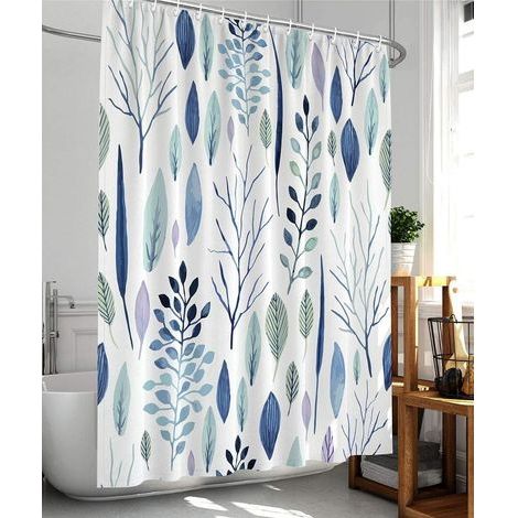 Shower Curtain - 180 x 180cm - Waterproof - Weighted Hem - Washable - Mildew Proof - Quick Dry Polyester Fabric - Bohemian Bathroom Accessory with 12 Hooks (1/5)