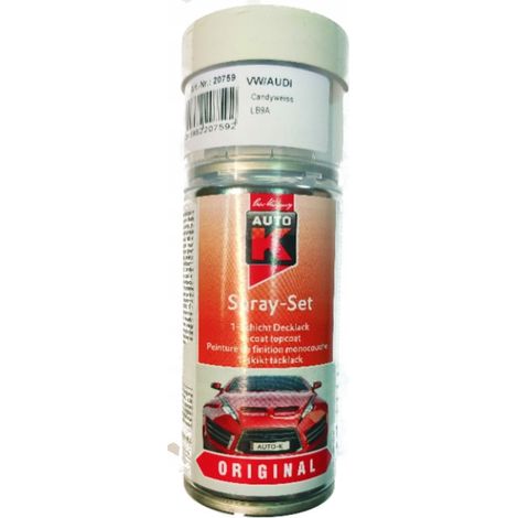 Spray de retoque de pintura para coche Audi Seat LB9A color candyweiss 150 ml Auto K (1/5)