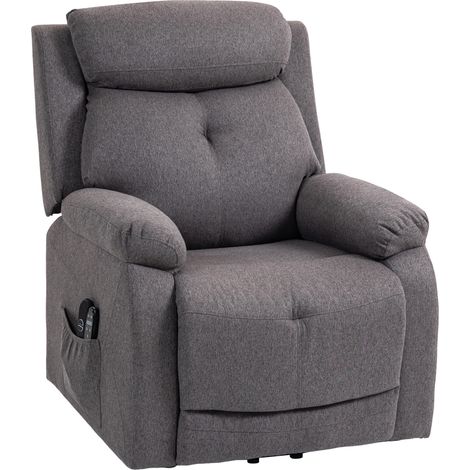 Fauteuil releveur électrique massant et chauffé, fauteuil inclinable, ports USB, repose-pied, 86x94x105cm, gris (1/5)