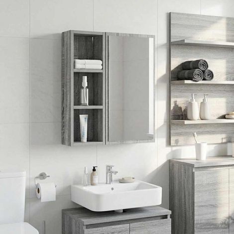 Armoire murale de salle de bain grise Sonoma 20 x 10 x 60,5 cm (1/5)
