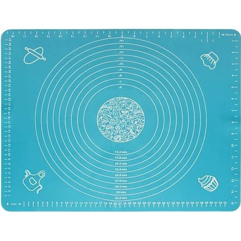 igadgitz Home 50x40cm Tapis Pâtisserie Silicone Anti-Adhérent pour Fondant Pâte a Sucre Gâteau (1/4)