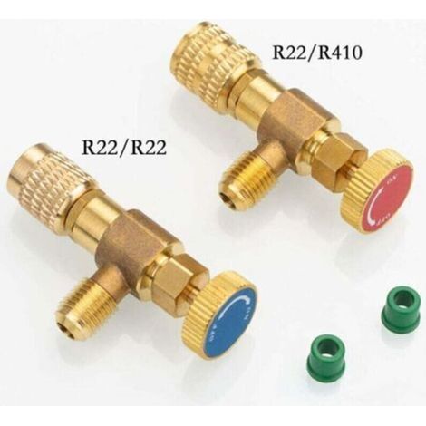 2 Pièces Vanne Régulation Réfrigérant, Soupape de Sécurité R410A R22, Soupape de Sécurité Réfrigérant, pour Adaptateurs Raccords R22/ R410