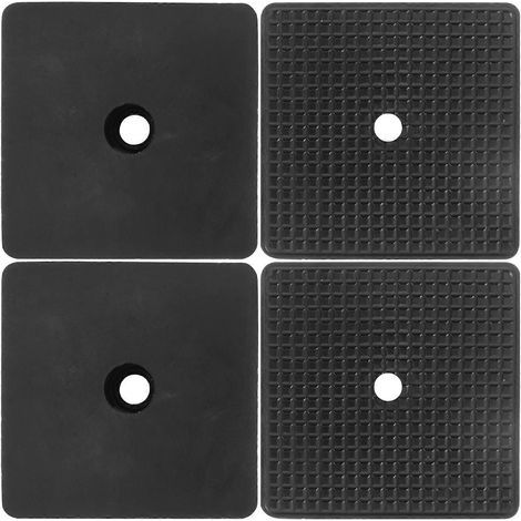 Set mit 4 Antivibrations-Gummipads für Waschmaschinen zur Dämpfung und zum Schutz der Waschmaschine während des Waschvorgangs. – 5,00 x 5,00 x 1,00 cm – Schwarz (1/4)