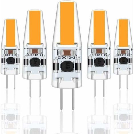 BUNTHAUS G4 LED-Lampen, 3 W, 12 V AC/DC, entspricht einer 30-W-Halogenlampe, 300 lm, warmweiß (2700 K), nicht dimmbar, 5er-Pack