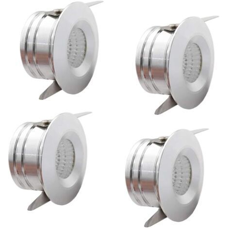 Set of 4 mini LED recessed spotlights made of aluminum with 3 W warm white light - Mini recessed spotlight - Ceiling light - With transformer (1/4)