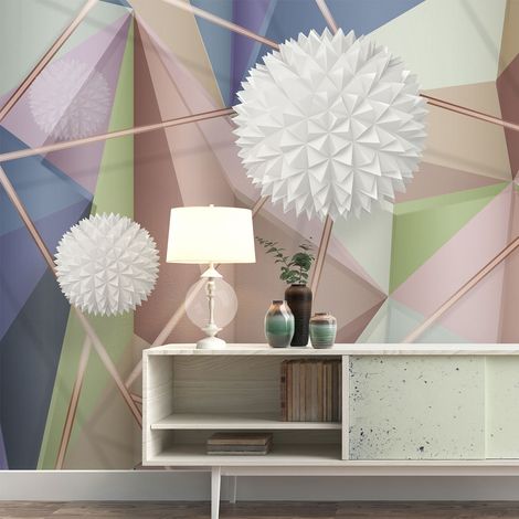Papier peint panoramique - Formes Géométriques Effet 3D - 130 cm x 81 cm (1/4)