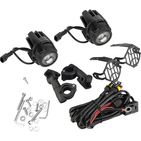 Paire de phares auxiliaires LED pour moto, lampe de brouillard étanche, super lumineuse 6000K (1/5)