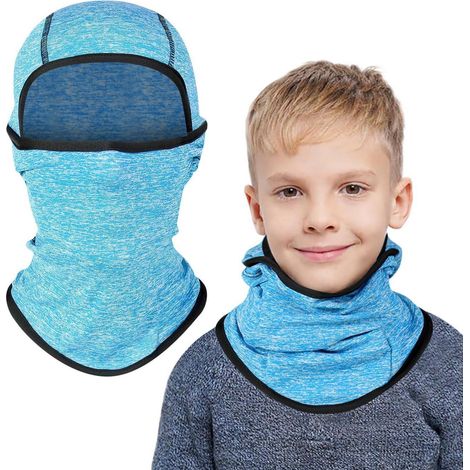 Kinder Sturmhaube Winter Fleece Warm Skimaske Radfahren Gesichtsmaske unter Helm für Jungen Mädchen Blau (1/5)