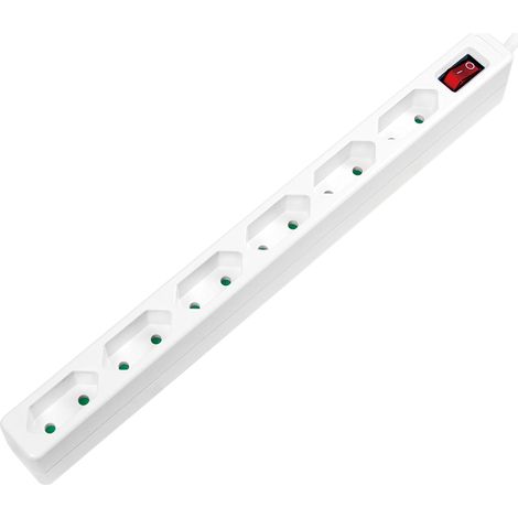 Regleta LogiLink de 6 tomas Euro CEE 7/16, 1,5 m, blanca, delgada, práctica y siempre a mano. (1/5)