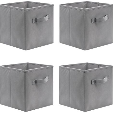 Lot de 4 cubes de rangement pliants, 26 x 26 x 28 cm Boîtes de Rangement Ouvertes en Textile Non-Tissé, Tiroir en Tissu, pour jouets Vêtements (1/5)