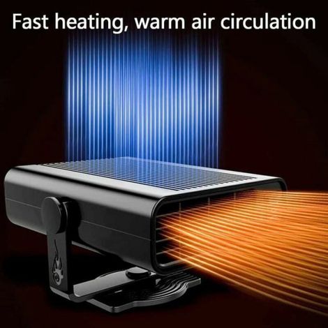 Chauffage Voiture - 12 V - 120 W - Dégivreur Désembueur 2 en 1 - Rotatif - Portable - Pour Pare-Brise - 1 Pièce