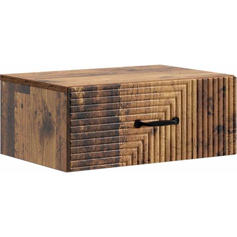 Mesita de Noche de Pared Madera envejecida 49 x 34,5 x 20 cm vidaXL