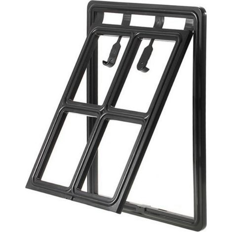 Porte pour Animaux de Compagnie Bidirectionnelle Porte-Fenêtre Anti-Moustique - Économie d'Énergie avec Rabat Noir 36.528.5CM (Petit) (1/5)