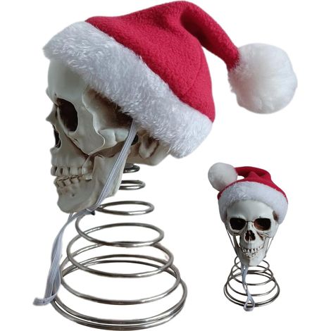 Cime Sapin Tête Squelette Gothique 12,7 Cm Collection Décorations Arbre Halloween Effrayantes Pour Maison Hantée Bureau Jardin Patio Pelouse Extérieur Piscine Intérieur (1/5)