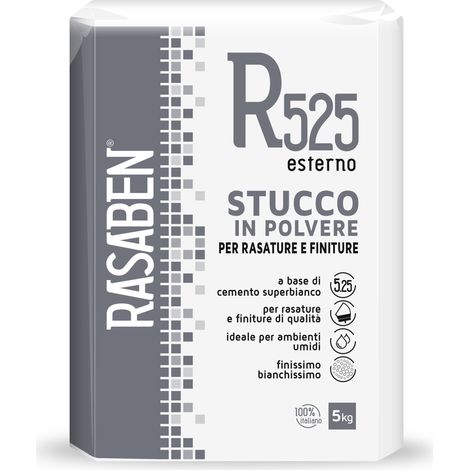 Rasaben STUCCO IN POLVERE PER ESTERNI R525 kg. 5 4.00 pz