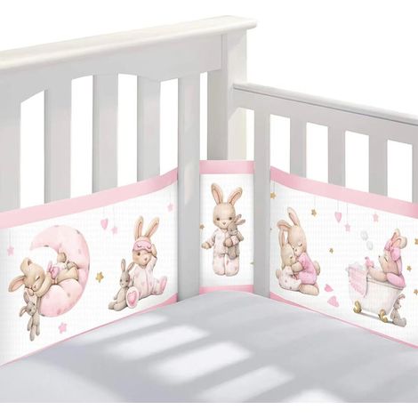 2 x Baby Cabin Bed Bumpers, Washable, 340 x 30 cm + 160 x 30 cm (1/5)