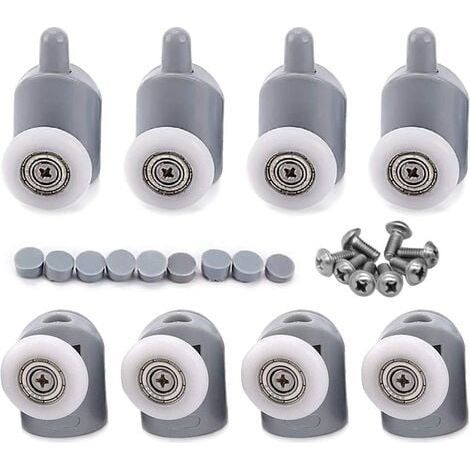 Set mit 8 Duschtürrollen, 23 mm, Schiebetürrollen für Badezimmer (1/4)