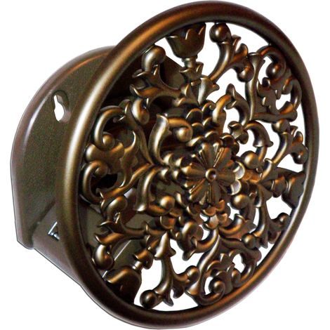 PLUVIA Soporte plástico circular decorativo para manguera color marrón
