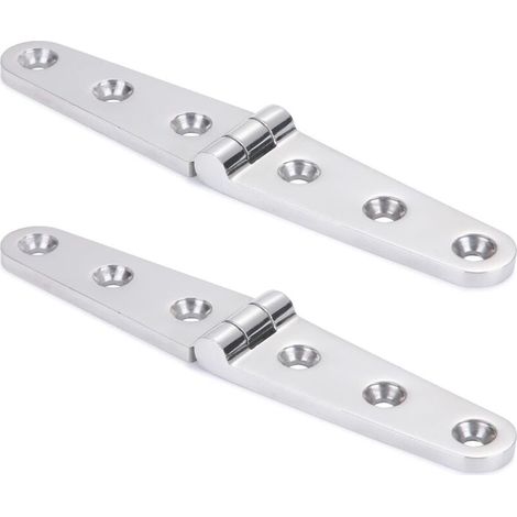 Paire de Charnières à Sangle Marine en Acier Inoxydable 316 Robustes avec Trous pour Bateau (3 trous : 152x30mm)