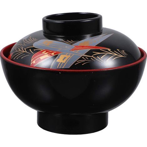 Bol traditionnel japonais pour soupe ramen, avec couvercle assorti-11.9X11.9X9CM (1/3)