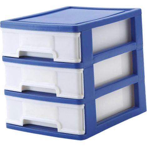 Tiroir de rangement de table, 3 compartiments de rangement, gain de place, organisation de bijoux pour bureau, coiffeuse, chambre d'étudiant-Dark blue