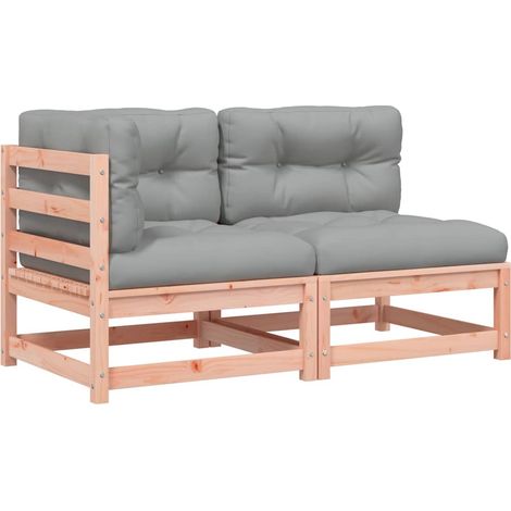Canapé de jardin Divan de jardin avec coussins 2 places bois massif douglas (1/5)