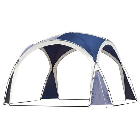 Kuppelzelt, Gartenzelt, Kuppelpavillon Für 6 Bis 8 Personen, Festzelt, Partyzelt Für Terrasse, Balkon, Polyester, Blau, 3,5 X 3,5 X 2,22 M