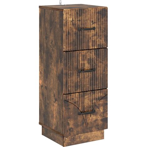 Mobile con Cassetti Rovere Fumo 33 x 34,5 x 87 cm vidaXL