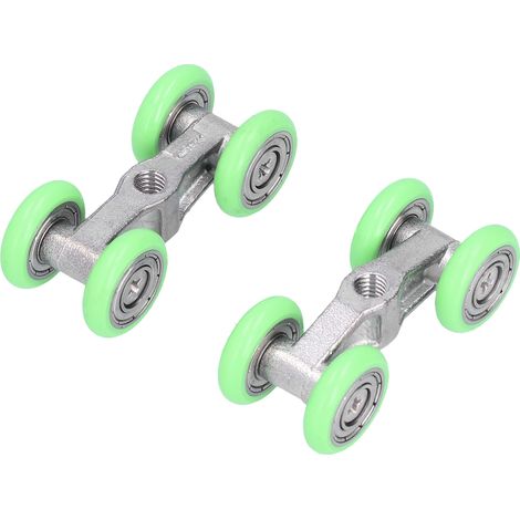 Rouleaux de porte de douche en acier inoxydable, 2 pièces, PushPull, 4 roues en forme d'us, poulies pour salle de bains et cuisine