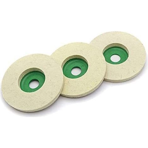 Disque de polissage en feutre de laine pour meuleuse d'angle et outil rotatif – Diamètre 125 mm – Lot de 3 (1/3)