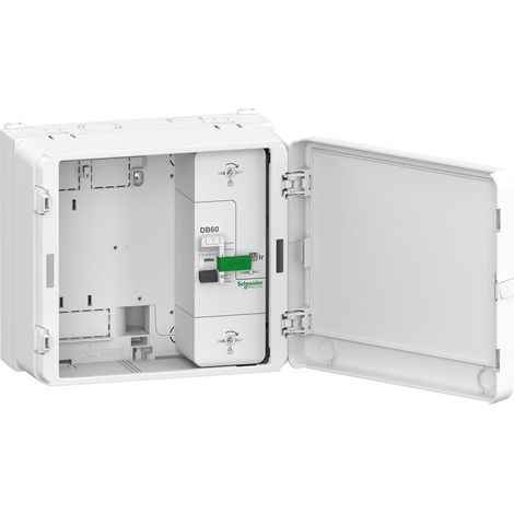 Resi9 - Bloc de cde mono réhabilitation + DB60 15/45A 500mA sélectif + porte (R9HPNFC15215R)