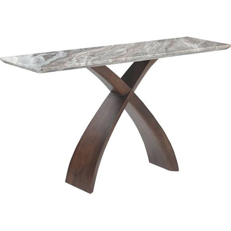 Console en bois de manguier et en marbre Zélia (1/5)