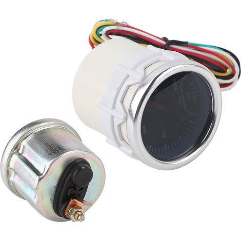 Jauge universelle de pression d'huile auto 52mm 0-100PSI, testeur numérique 12V avec éclairage blanc, indicateur de pression moteur (1/5)