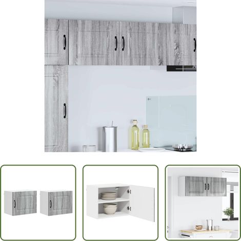 vidaXL Küchenregal -  Küchenschrank Kalmar 2 pcs Graues Sonoma 50 x 31 x 40 cm