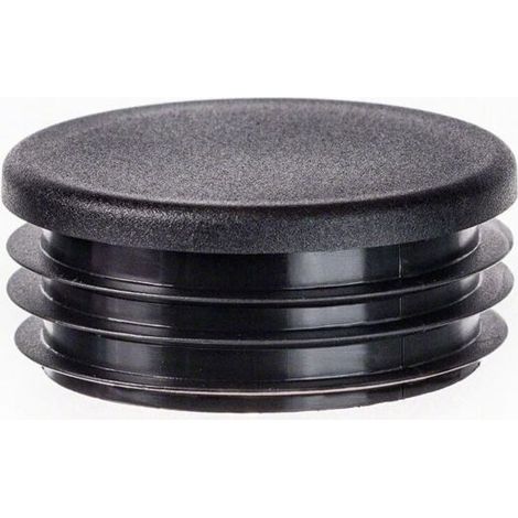 5 Bouchon, Tube Rond 25 mm, Noir, Polyéthylène, Pour Clôture Meuble (1/5)
