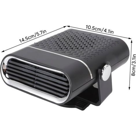 Chauffage Voiture - 12 V - Rotation 360° - Dégivreur Désembueur Pare-Brise - 1 Pièce