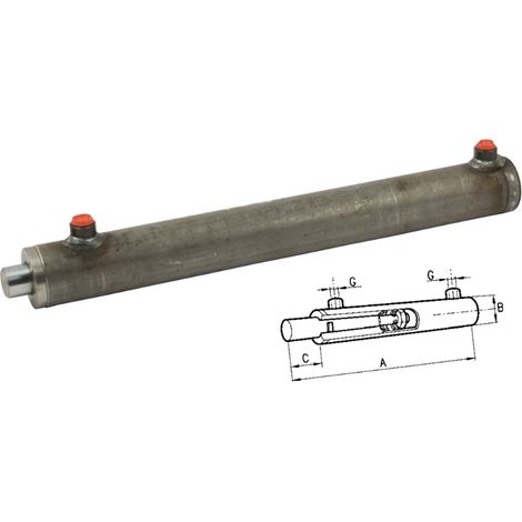 Cilindro doppio effetto Cermag senza supporti attacco alesaggio 40mm - 83263